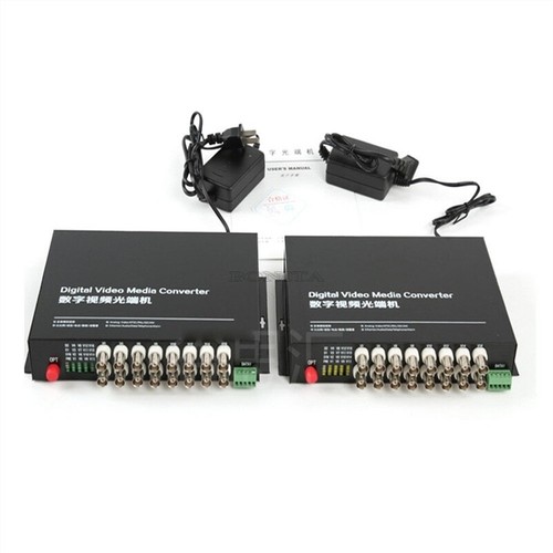 16 Kanal Video Daten Glasfaser Konverter Composite Sender Empfänger Cctv xr - Bild 4 von 6