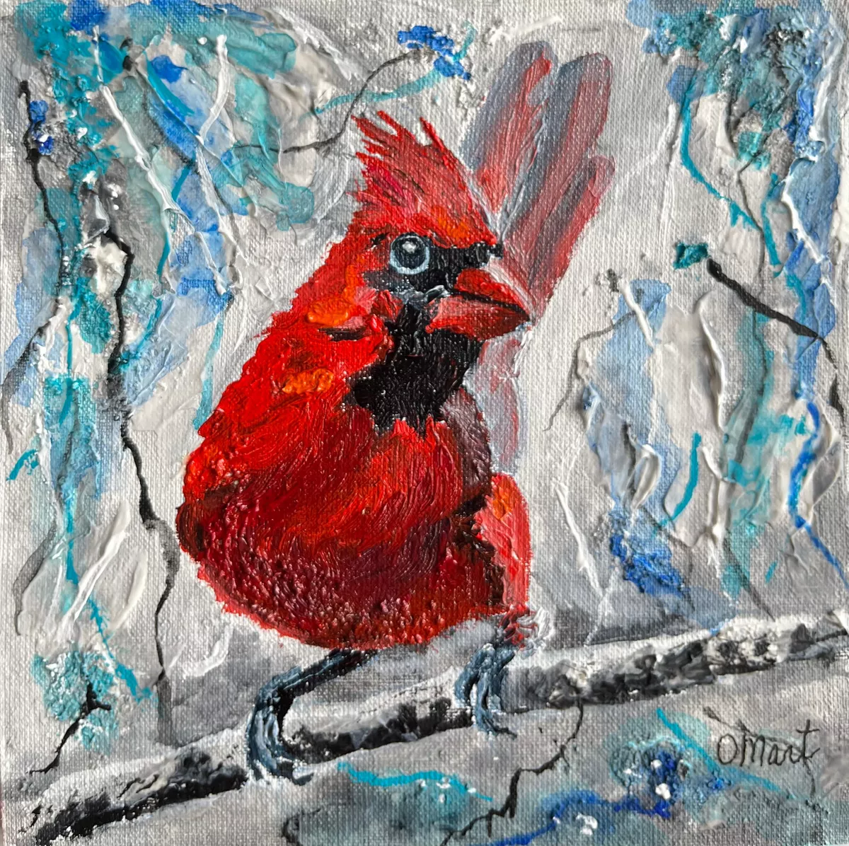 Cardinal painting on sale