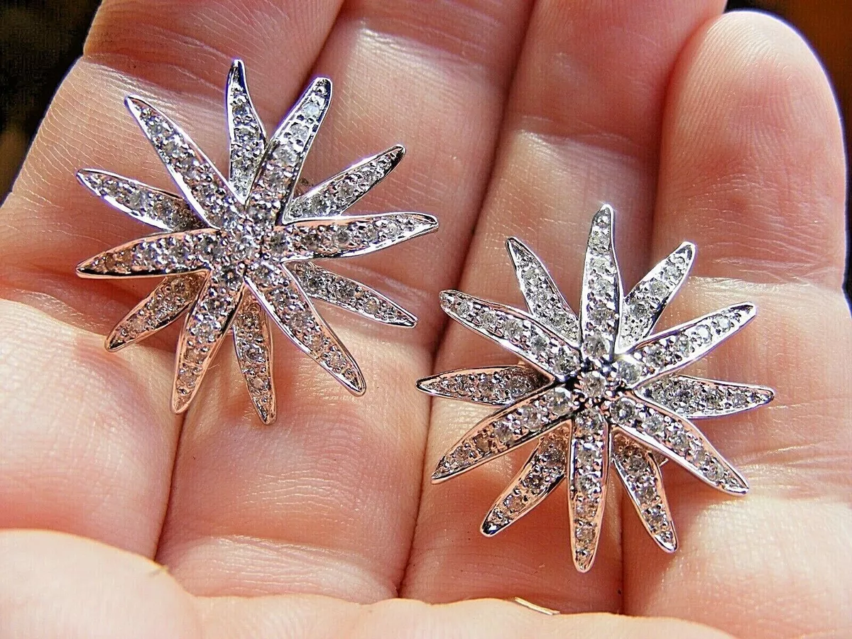 Gold Single Diamond Snowflake Stud Earrings – Park City Jewelers