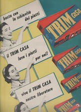 DETERSIVO TRIM CASA  PUBBLICITA' ADVERTISING CM. 35 X 26 DEL 1956 SIGLA 84