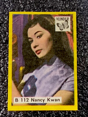 Nancy Kwan 1950s Vlinder Trading Card Asian Actress Netherlands Match Cover 1960