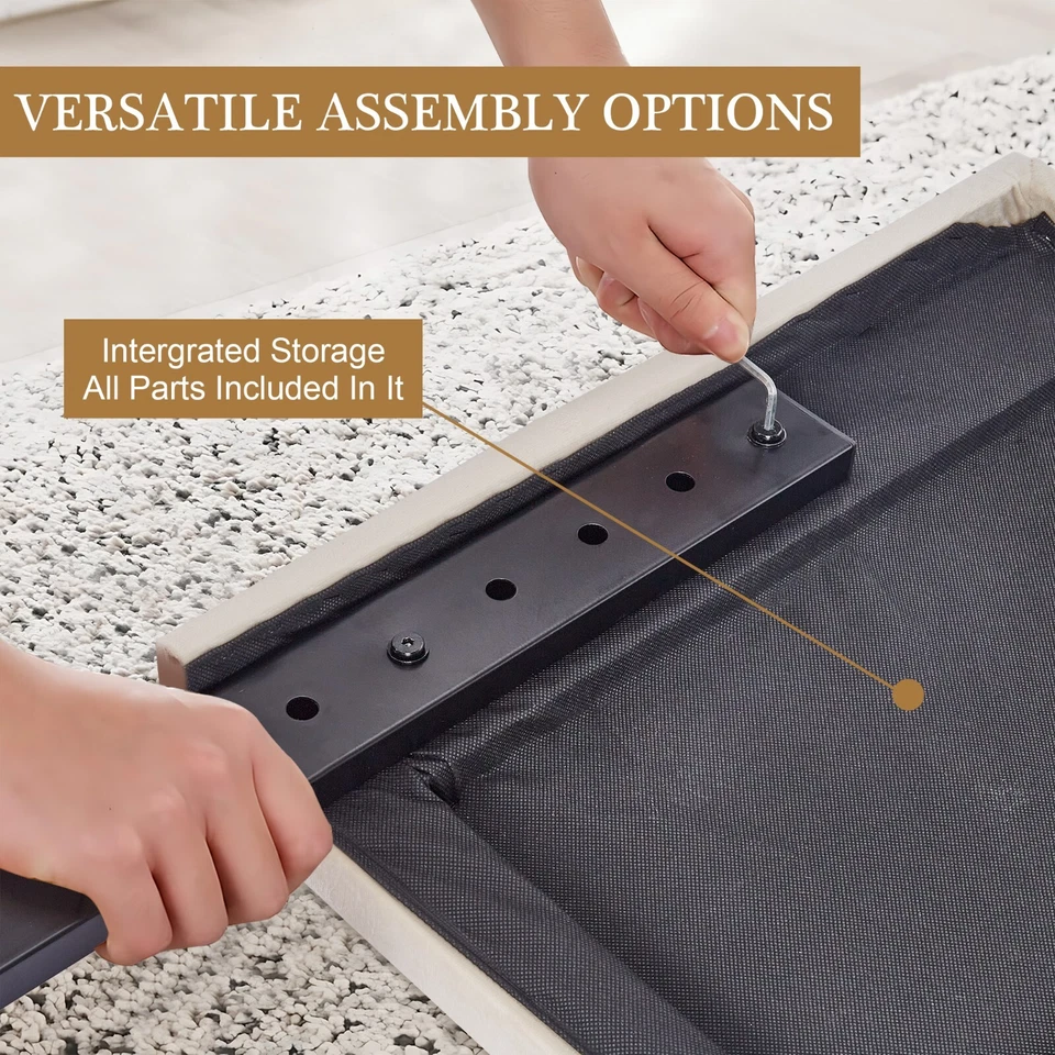 Cabecero Tapizado Queen King Size Solo Terciopelo Botón Mechón Cama Ajustable Foto 3 de 4