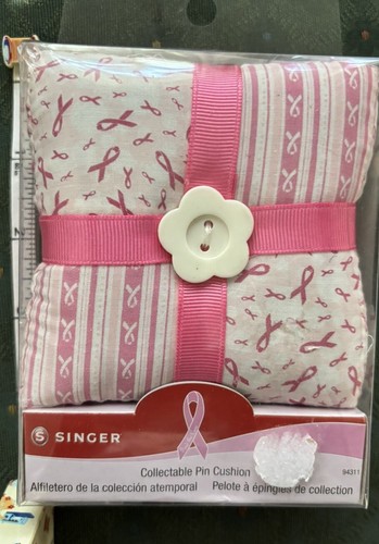 Pink Singer Ribbon Singer Collectible Breast Cancer Awareness Ribbon Sewing Pin Cushion ...