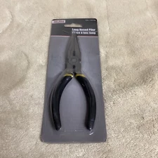 Tool Bench Long Nosed 6 inch Pliers with Wire Cutter & Plastic Coated Handle