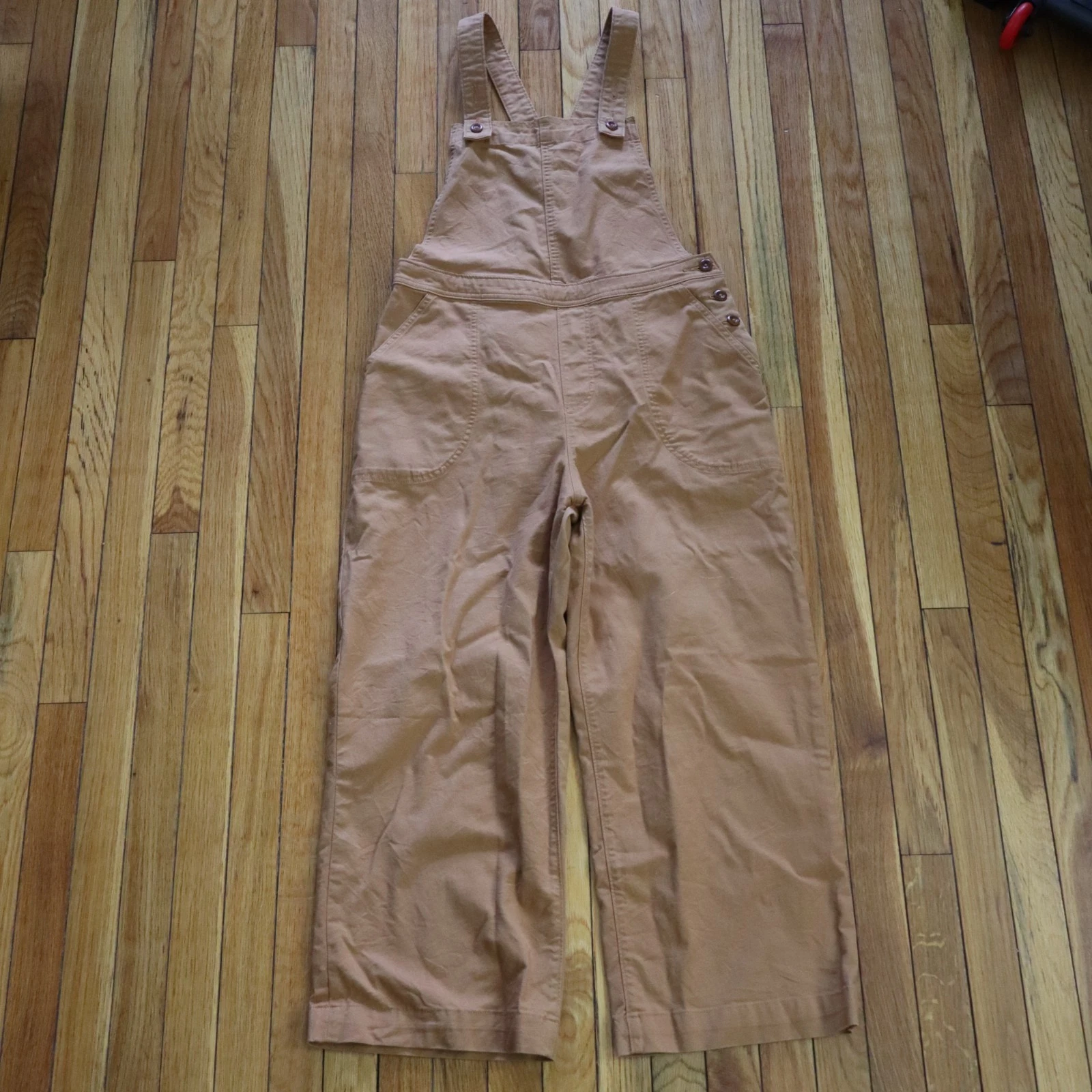 New Patagonia Stand Up Bib Cropped Overalls Pants Women 10 M/L Brown Work Chore