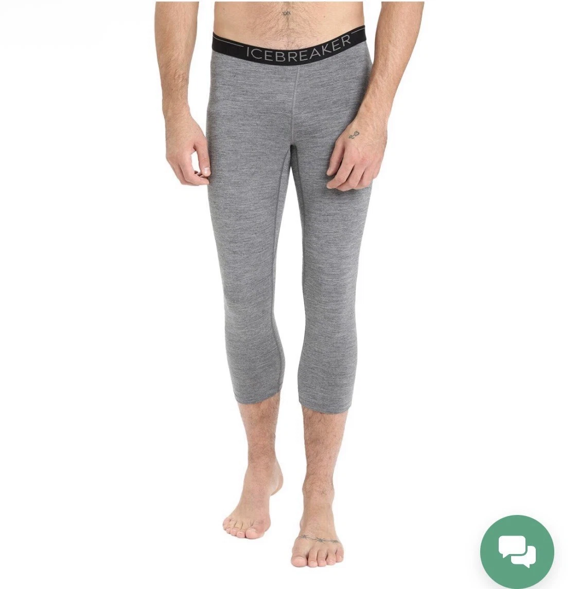Icebreaker NEW 200 Oasis Legless Mens Size XXL Gray 100% Merino Wool Base Layer