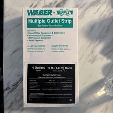 Tripp Lite Waber Industrial Power Strip 4-Outlet 6 ft. 1.83 m Cord 5-15P Light