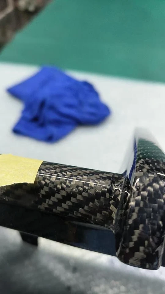 适用于 2016 - 2018 年奥迪 A7 Sline S7 C7.5 真正的碳水化合物后保险杠扩散器唇带光 — 第 3/4 张图片