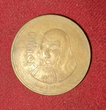 MEXICO $1000 Peso Coin Vintage Mexican Peso Juana De Asbaje 1989