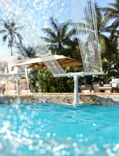 Pool Fountain for Above and In-Ground Pools, Adjustable Dual Spray Waterfall