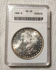 1886 morgan silver dollar ANACS MS 63