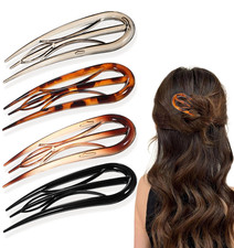 4 Pcs Large French Hair Pins for Women, Fine Thin Hair, U-Shape Twist