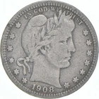 1908-D Barber Quarter Average Circ *7747