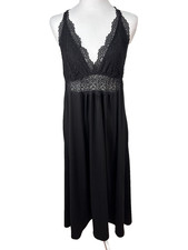 Linea Donatella Slip Dress Sz L Lace Babydoll Whimsigoth Dark Fairy Festival