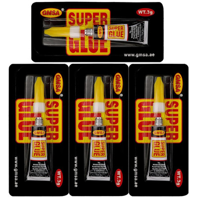 4 Pack Super Glue Strong Glue for Wide Range Materials Instant Fix Impact Tough