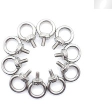 Fully Threaded M6 Eye Bolts - 10 Pack of Durable Stainless Steel Lifting Rings