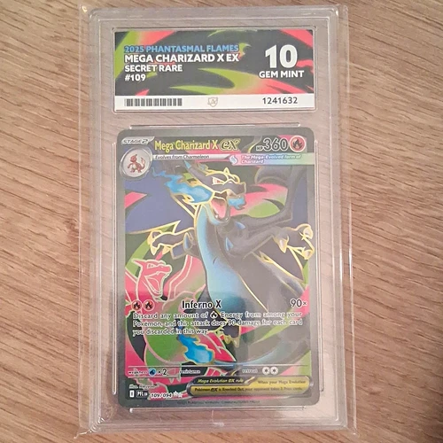 ACE Grading Pokémon TCG Mega Charizard X EX 109/094 Secret Rare Foil