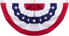 3X6 Ft American Pleated Fan Flag Decoration, Patriotic Half Fan Bunting Flag Ban