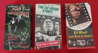 (3) ED WOOD VHS LOT: PLAN 9 , The PLAN 9 COMPANION & LOOK BACK IN ANGORA - Image 1 of 4