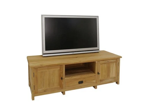 Lowboard TV Cabinet Shoe Cabinet Teak Wood Solid Untreated W: 145 cm (4996)