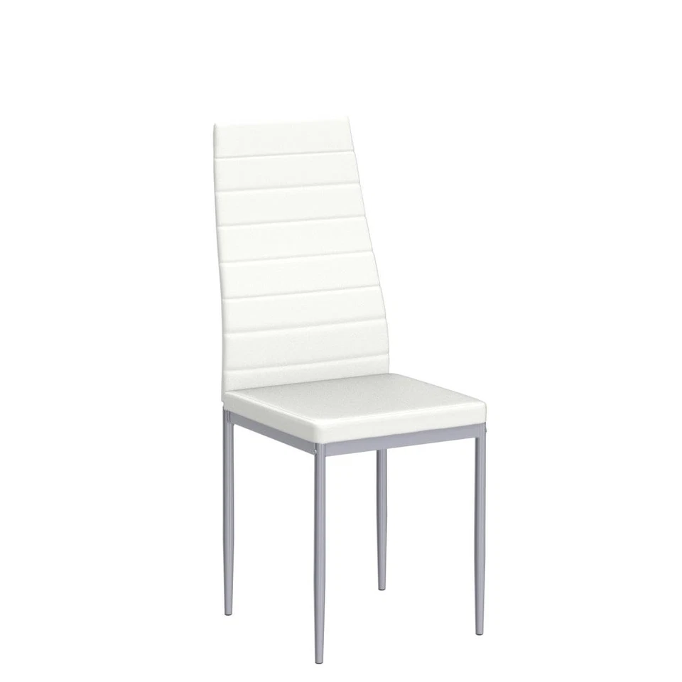 4 PK KOTEK PU Leather Dining Chairs Upholstered Side Chairs Steel Frame White - Image 4 of 4