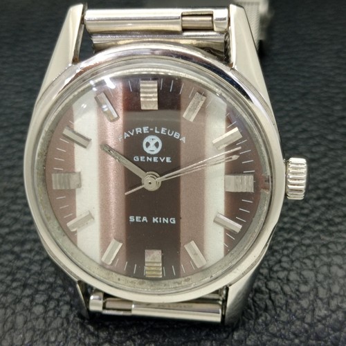 HAND-WINDING VINTAGE FAVRE LEUBA 253 SWISS MENS ORIGINAL DIAL WATCH a436421-a - Picture 3 of 10