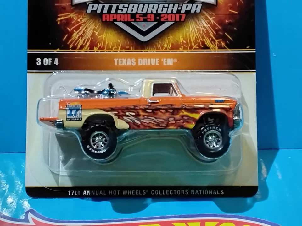 2017 HOT WHEELS 17th ANNUAL COLLECTORS NATIONAL TEXAS DRIVE EM ORANGE PICKUP - Image 2 of 4