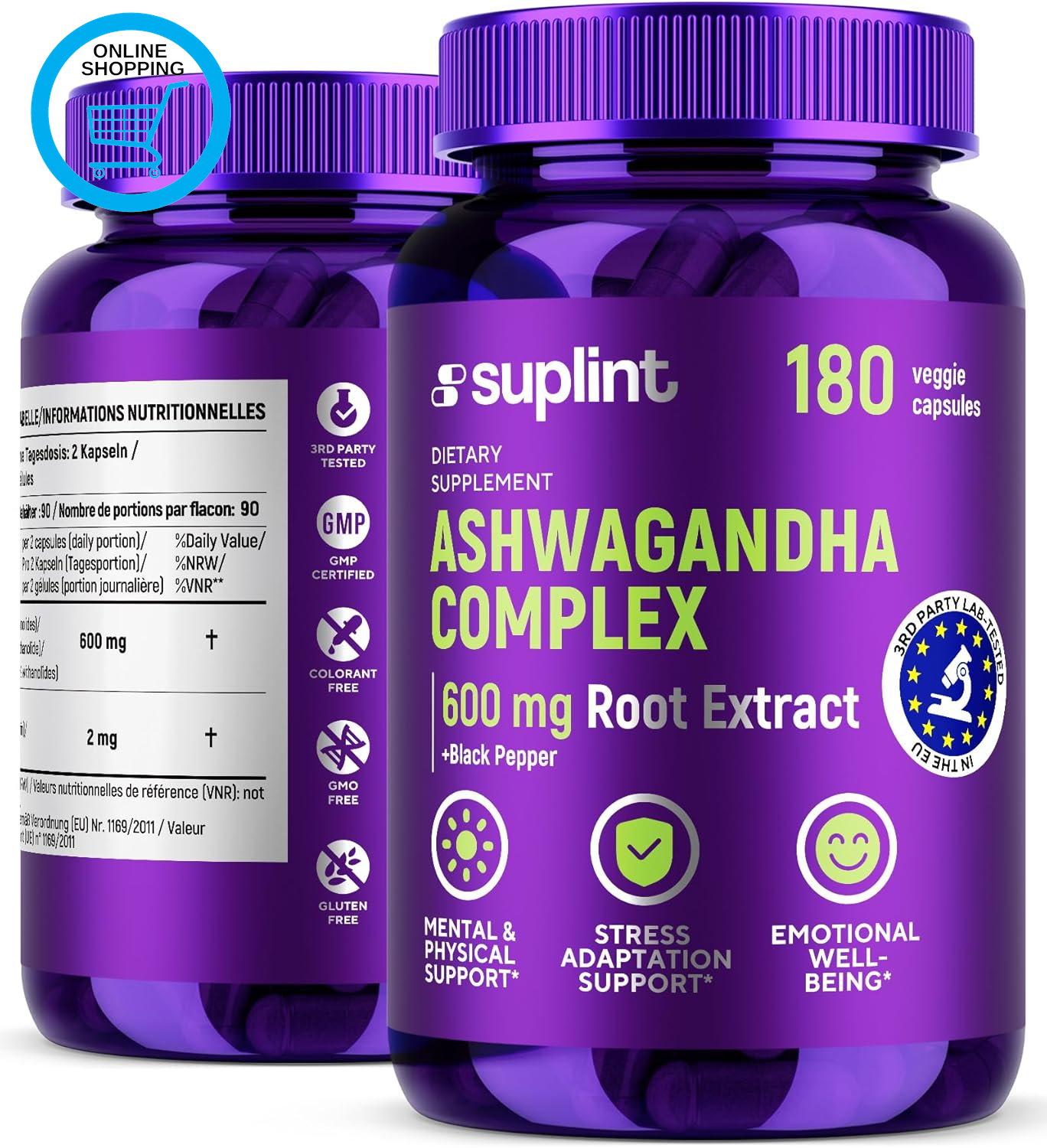 Ashwagandha Capsules – 600Mg Root Extract with 5% Withanolides – High Strength –