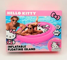 NEW Hello Kitty 4' Diameter Inflatable Floating Island Swimming Pool Float