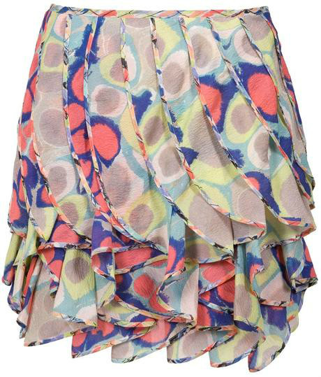Jupe à Volants Diane Von Furstenberg En Soie Taille 10 US - Neuf Avec Petit Défaut