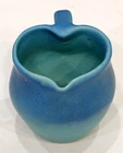 LOVELY! Vintage VAN BRIGGLE Art Pottery ARTS & CRAFTS Ming Blue HEART Pitcher