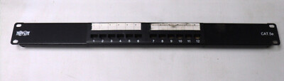 Tripp Lite Cat5e 12-Port Jack Patch Panel 1U RJ45 19'' Rack Mount Phone/Data