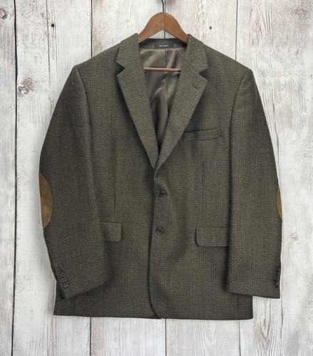 Men's RBM Collection 42R Brown 100% Wool Blazer Sport Coat w/Elbow Patches VGC - Picture 5 of 18