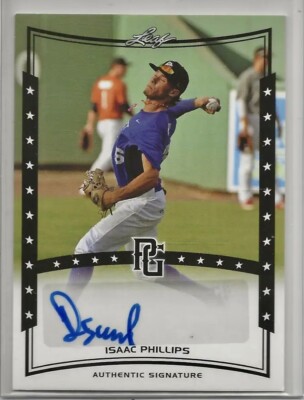 2014 LEAF PERFECT GAME ISAAC PHILLIPS ROOKIE RC AUTO #AIP1