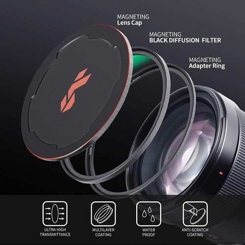 K&F Concept Magnetic Black Diffusion 1/8 Filter Mist Cinematic Effect 49-82mm - Picture 16 of 89