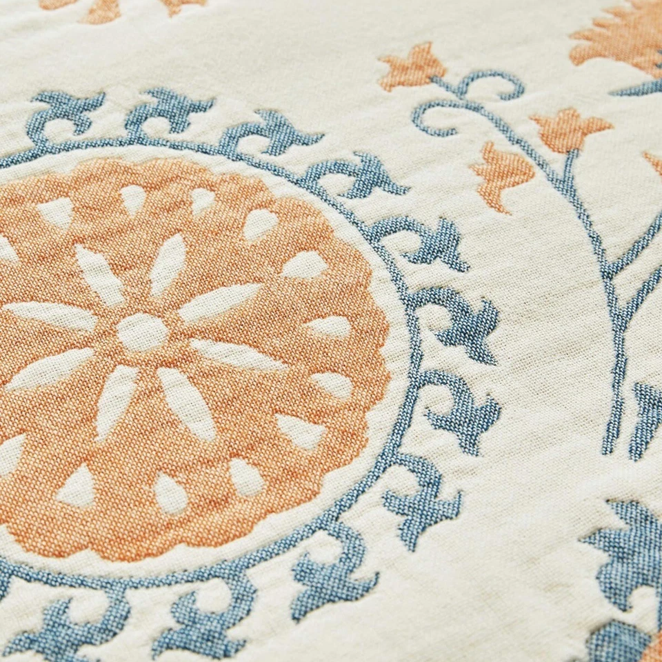 New Anthropologie Boho Reversible Throw Blanket Bedspread Quilt - 80" x 60" - Image 3 of 4