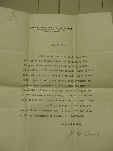 1924 Signed Letters from Wedowee, Alabama, Judge E. M. Moore, Principal J. Cook - 第 3/6 張圖片