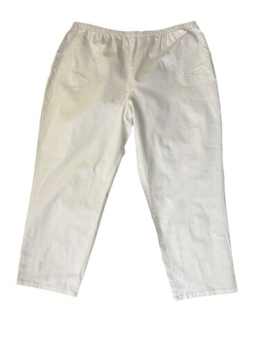 Denim & Co. Original Waist Stretch Pocket Pants A375346 White Plus Size 4X NEW