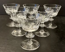 WEBB CORBETT CRYSTAL STRAND  Set of 6 Port/Cordial Glasses ENGLAND 1957 MCM