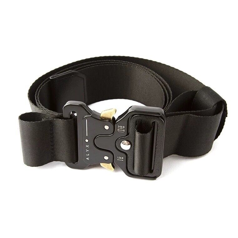 Black Silver 1017 ALYX 9SM Nylon Canvas Safety Buckle Belt Black Silver 1017 ALYX 9SM Nylon Canvas Safety Buckle Belt