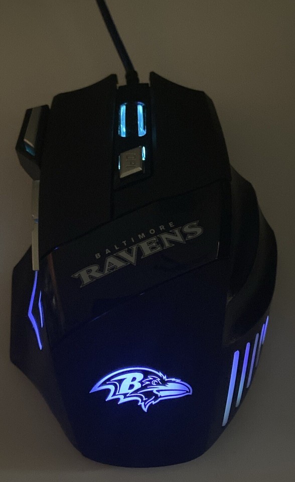 Ravenclaw Computer Mouse BALTIMORE RAVENS GAMING WIRED MOUSE MODEL RGX-M2-BLK 7200DPI 7 BUTTON ...