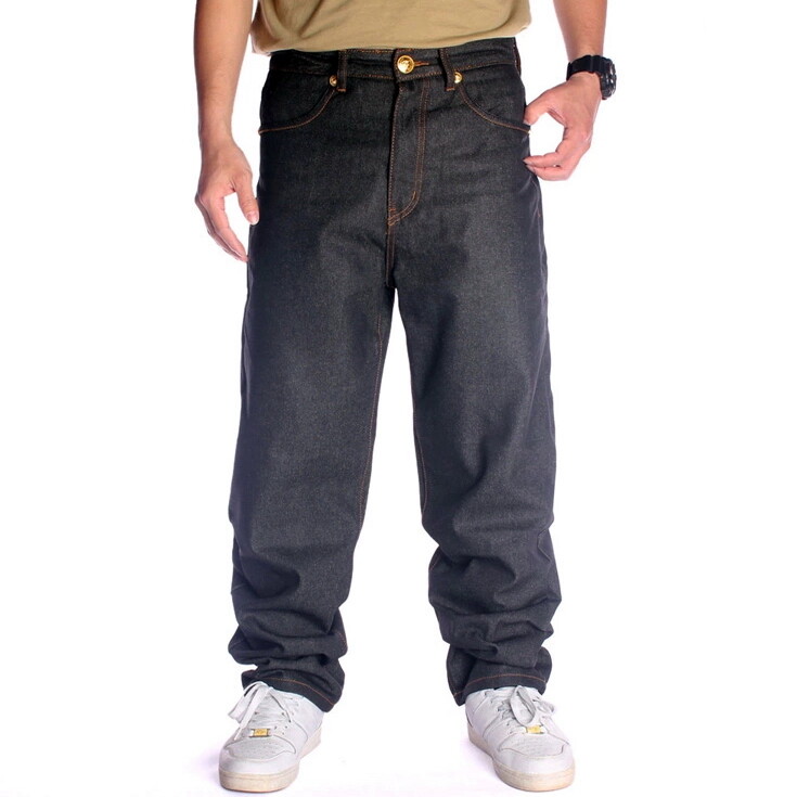 Mens Butterfly Embroidery Jeans Relaxed Fit Hip Hop Streetwear