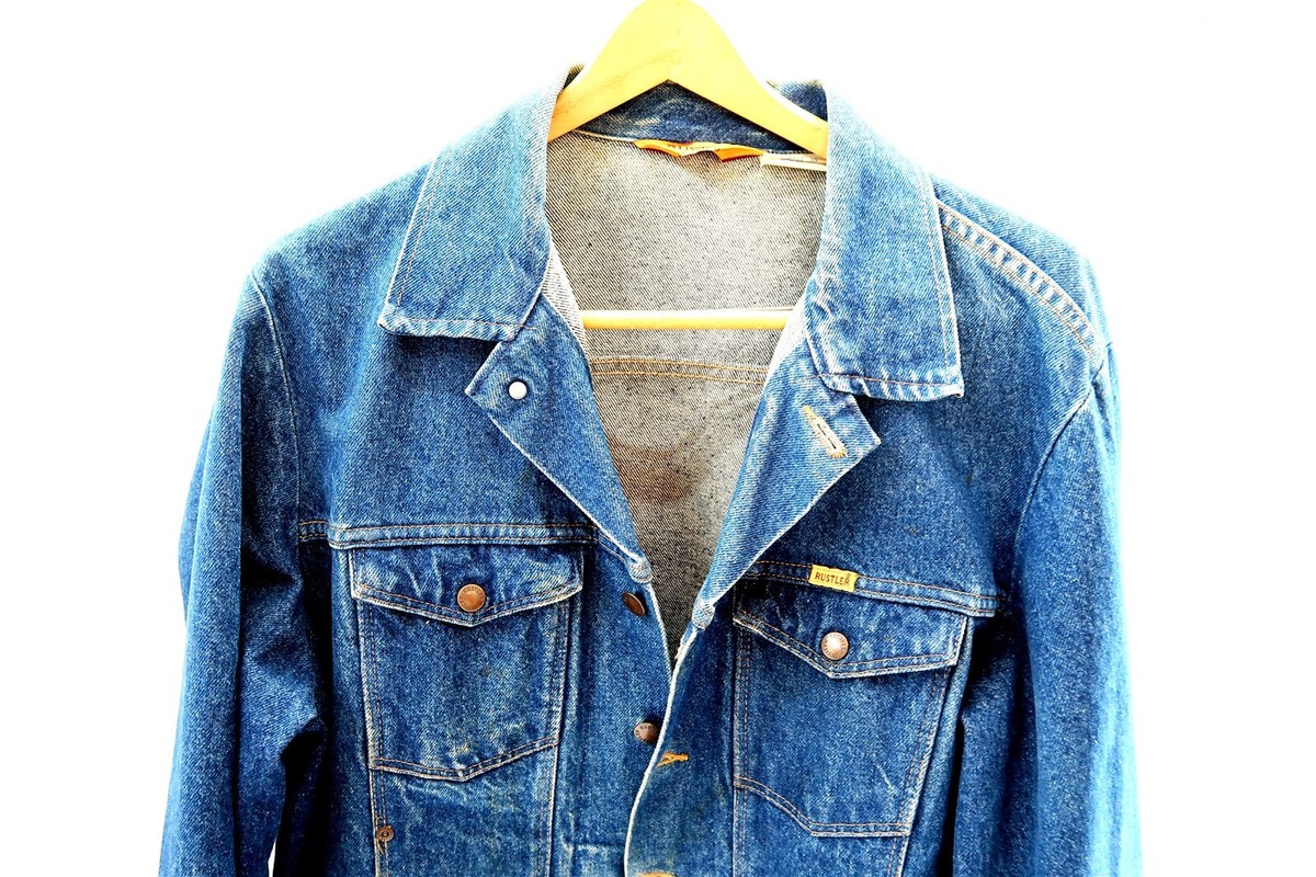 Vintage RUSTLER XL Blue Jean Jacket Mens Extra Large Denim Vintage RUSTLER XL Blue Jean Jacket Mens Extra Large Denim