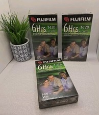 Fujifilm HQ High Quality VHS Blank Tape T-120 6 Hour Lot of 3 New Sealed