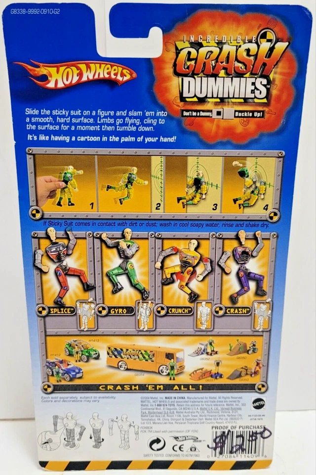 FIGURA CRUJIENTE HOT WHEELS INCREÍBLE CRASH DUMMIES ***COMO NUEVA EN TARJETA CON ENVÍO GRATUITO*** Foto 2 de 2