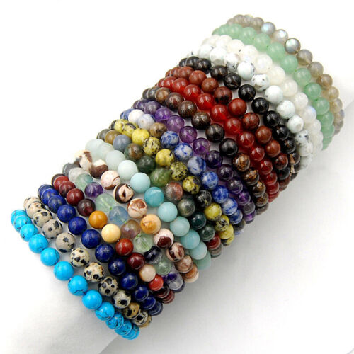 8mm Handmade Mixed Natural Gemstone Round Beads Stretchy Bracelet Healing Reiki - Picture 1 of 175