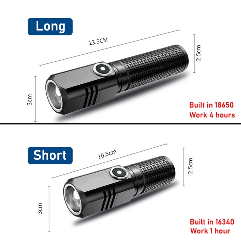 10000lumens rechargeable led flashlight 18650 OxiQmart US 10000LM Zoomable 18650/AAA Focus Torch Zoom Lamp Light and Strobe offer versatility 10000LM Super Bright LED Tactical