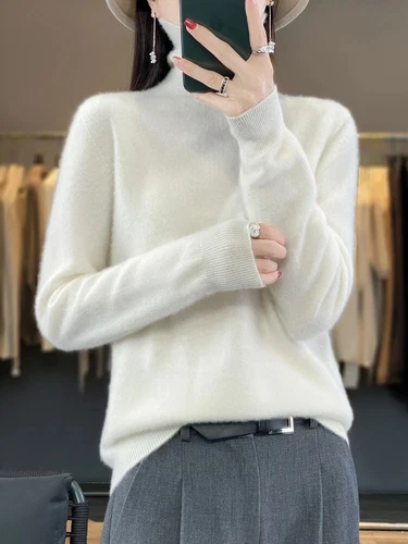 Kaschmir Pullover O-Ausschnitt Damen Strick Langarm Pulli Rauten Oberteile - Bild 12 von 32