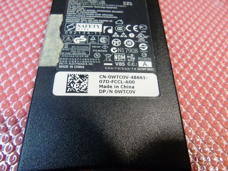 Adaptador de CA original Dell 90W 100-240V 1.5A 50-60Hz 19.5V 4.62A - 0WTC0N WTC0V Foto 4 de 4