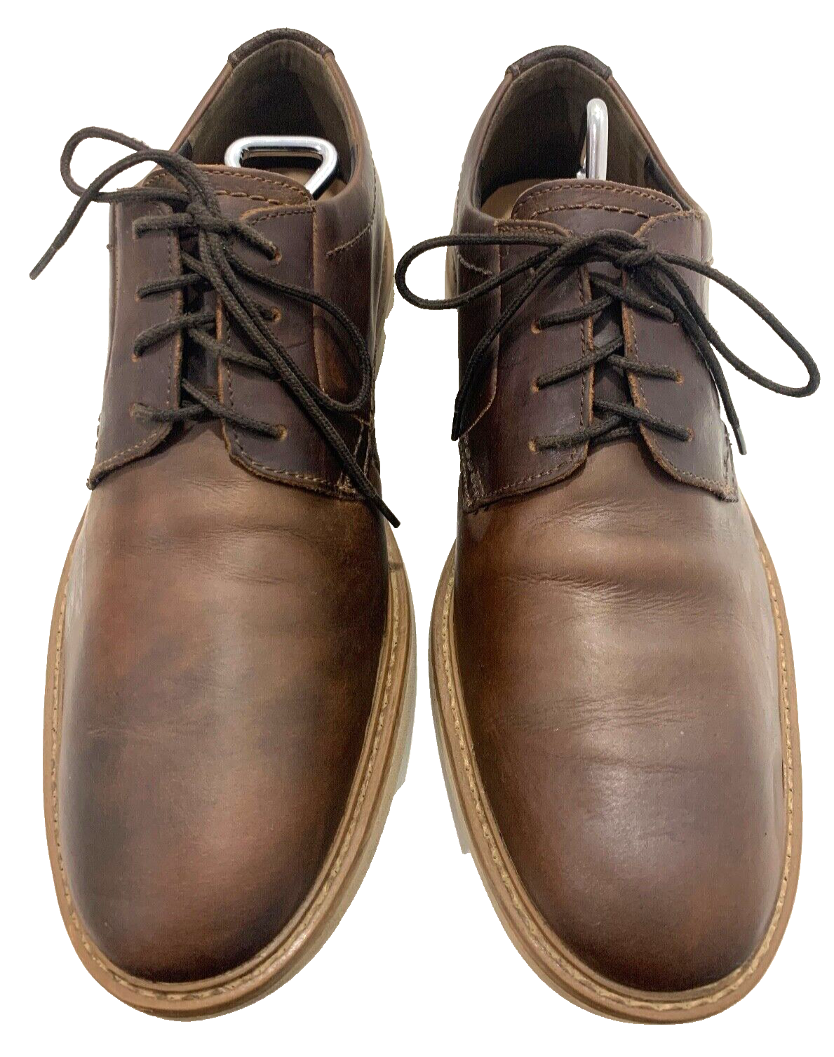 SAOLA Scarpe Oxford Clarks Atticus LT pizzo pelle marrone punta liscia due toni TAGLIA 12M